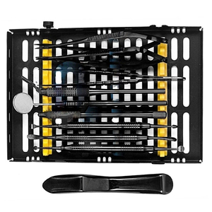 Kit d'instruments de micro-chirurgie orale dentaire de qualité supérieure, 11 pièces, en acier inoxydable allemand, finition noire, certifié CE, certifié MOL - Product Image 1