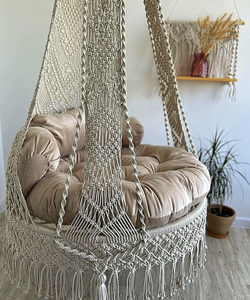 Fauteuil suspendu en macramé de luxe, fait main, décoration bohème pour la maison, cadeau - Product Image 2