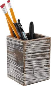 <b>Rustic</b> Wooden Pen Holder, Ideal for Desktop, Home and <b>Office</b> Use Keep Your <b>Office</b> Supplies, Pens, Pencils, Scissors and Rulers - Product Image 3