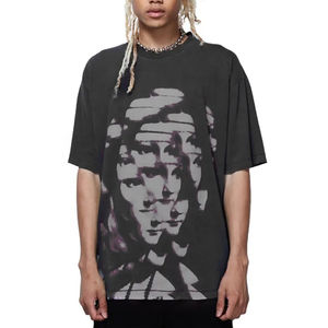 เสื้อยืดคอกลมทรงหลวมผู้ชายผ้าฝ้าย 180 กรัม พิมพ์ลายสกรีนโลโก้ตามสั่ง รับทำ OEM ฟรีแบบ Mockup สีตามสั่ง เป็นมิตรกับสิ่งแวดล้อม - Product Image 2