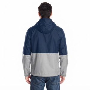 Men's Two Tone Hooded Windbreaker <b>Jacket</b> Full Zip <b>Lightweight</b> Water Resistant Outdoor Casual Sports Coat - Product Image 5
