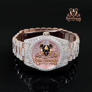 นาฬิกาควอตซ์คริสตัลสุดหรูพร้อมตัวเรือนเหล็กและสายแบบติดตัว - Product Image 3