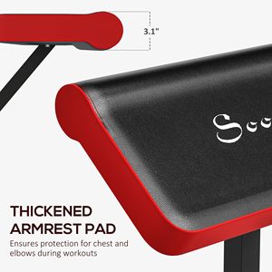 Banc de musculation pliable noir 265 LBS pour curls, entraînement de force à domicile, réglable, pour exercices assis, barre isolée, haltères, biceps - Product Image 5