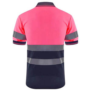 เสื้อโปโลสะท้อนแสงสำหรับผู้ชาย แขนสั้น เสื้อทำงานแบบมองเห็นได้ชัดเจน เหมาะสำหรับงานก่อสร้าง ชุดยูนิฟอร์มพนักงานรักษาความปลอดภัย - Product Image 4