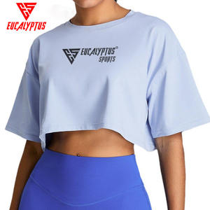 เสื้อครอปออกกำลังกายกลางแจ้ง ระบายอากาศได้ดี ผลิตจากโพลีเอสเตอร์ เหมาะสำหรับยิม โยคะ เสื้อกีฬาแบบหลวมๆ เสื้อครอปฟิตเนส - Product Image 1