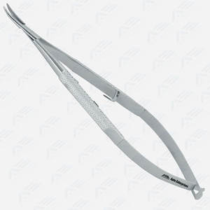 Porte-aiguille jetable de haute qualité en acier inoxydable, usage unique, 12 cm, avec verrouillage, courbé, pour aiguille fine Barraquer - Product Image 5