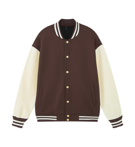 Wholesale Custom Logo Baseball Regular Fit Casual Varsity Sport Jersey Canvas <b>Waterproof</b> Breathable <b>Jacket</b> Black White Men - Product Image 4