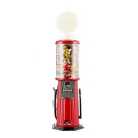 Distributeur de bonbons à monnayeur Kwang Hsieh 21 pouces, style pompe à essence traditionnelle, vintage, rouge, en alliage d'aluminium et plastique, <1L