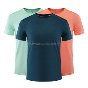 Venta al por mayor 86% poliéster 14% Spandex cómodo transpirable personalizable hombres deportes camiseta - Product Image 1