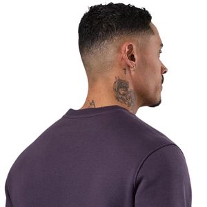 Mens Purple Crewneck Sweatshirt Casual Fleece Pullover Long Sleeve <b>Athletic</b> Streetwear Winter Fashion Top - Product Image 4