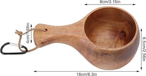Taza Kuksa de Estilo Nórdico, Taza de Madera Hecha a Mano, Económica, para Café, Camping, Viajes y Uso al Aire Libre, por M/S SHAAD HANDICRAFTS - Product Image 5