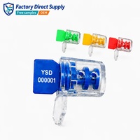 Sceau de compteur à usage unique YSD avec boîtier transparent et insert coloré pour compteurs électriques, d'eau et de gaz