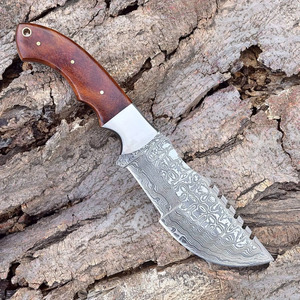 Couteau Tracker en Acier Damas Fait Main avec Manche en Bois de Rose, Couteau à Lame Fixe pour Chasse, Extérieur et Bushcraft, Vente en Gros, Fabricant - Product Image 6