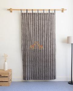 Juego de Cortinas de Algodón Estampadas a Mano de Lujo Personalizadas, Cortinas Transparentes de Voile para la Sala de Estar - Product Image 4