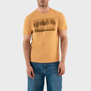 Organic Cotton Casual Shirts for Men Customizable Embroidered Logo Breathable Oversized Design Palm <b>Tree</b> Photo Print Regular Fit - Product Image 1