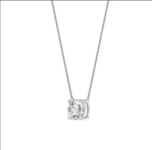 Magnifique pendentif en or rose 9 carats avec diamant de laboratoire taille coussin, pierre unique, 1,00 CTW - Product Image 4