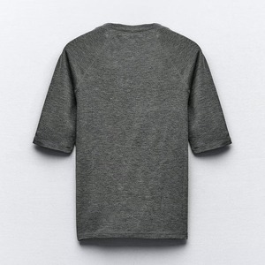 Nouveau style 2026 T-shirt femme coupe confortable, vêtement de sport oversize à manches courtes, T-shirt uni décontracté pour la vente en gros - Product Image 4
