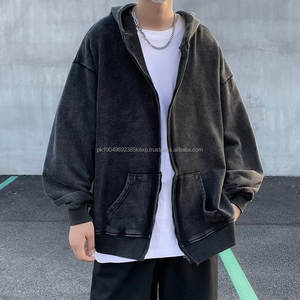 Stylish <b>Men's</b> Winter Vintage Wash Fleece Hoodie Custom <b>Black</b> with Embroidered Drop Shoulder and Acid Washed Look - Product Image 5