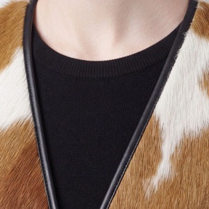 Women Sleeveless Western Cowhide Hair Vest Female Cowhide Hair-On <b>Waistcoat</b> With Front Zipper Girl Calf Hair V-Neck Cowhide Vest - Product Image 5