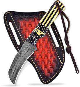 Cuchillo de Acero de Damasco con Hoja Fija Tipo Razor Sharp, para Camping, Caza, Viajes y Senderismo, Personalizable OEM/ODM - Product Image 1