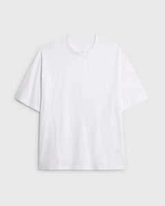 Men's Oversized <b>Heavyweight</b> 100% Cotton <b>T</b>-<b>Shirt</b> Drop Shoulder Short Sleeve Crew Neck <b>White</b> Blank Streetwear Front Solid Quick - Product Image 4