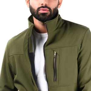 New Arrival <b>Men's</b> Customized Stitches <b>Letters</b> Zipper Stand Collar Waterproof Panel Work Sports Hiking Softshell <b>Jackets</b> - Product Image 3