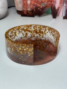 Handmade resin coasters with metallic swirl <b>epoxy</b> mats perfect for home office dining <b>table</b> and aesthetic gifting purposes - Product Image 2