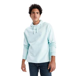 Customized Men's Casual Winter Thermal Pullover Hoodies Solid 100% Cotton Polyester Fleece Fabric Men's Pullover Hoodies - Product Image 1