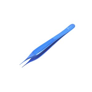 Pinzas de disección Adson de titanio fino de alta calidad, 5 pulgadas, azules, para microcirugía, cirugía plástica y neurocirugía, instrumentos quirúrgicos con certificación CE - Product Image 1