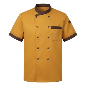 custom Double-Breasted Unisex Polyester/Cotton <b>Chiffon</b> Anti-static Chef Coat Restaurant Uniform Hotel Employees - Product Image 3