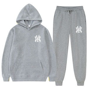 Ensemble de survêtement de jogging vierge à marque privée pour hommes grandes tailles, comprenant un pantalon de survêtement et un sweat à capuche 100 - Product Image 5