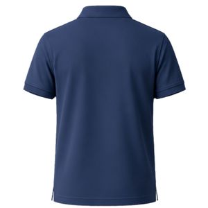 Men's Navy Blue Short Sleeve Polo Shirt with Embroidered Logo <b>Classic</b> Fit Collared Casual & Office Wear - Product Image 2