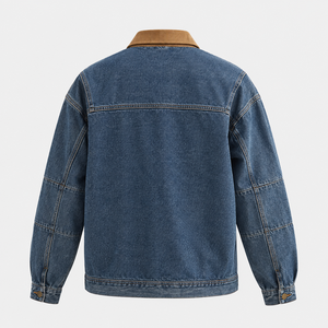 Blouson en jean en toile pour homme, nouvelle collection, tendance, très populaire, élégant, décontracté, classique, élastique, à capuche, coupe-vent, respirant, avec fermeture frontale - Product Image 2