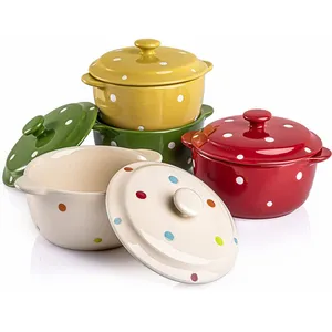 Bandejas Utensilios Para Hornear Custom Oven Porcelain Ceramic Bakeware Casserole Dish Baking Serving Soup Bowl Pots With Lid