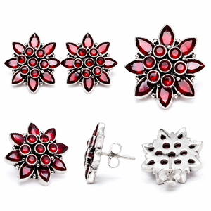 Boucles d'oreilles clous en laiton oxydé style Bohème, argent sterling 925, sertissage clos, personnalisables, bijoux pour femme, directement de l'usine - Product Image 1