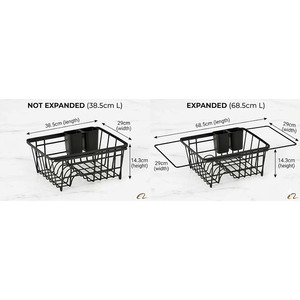 Étagère à vaisselle extensible en métal moderne multifonctionnelle pour évier de cuisine - Product Image 5