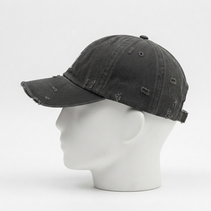 Casquette de baseball noire vieillie One Apex pour homme, en coton lavé, avec lettres brodées, style streetwear décontracté, ajustable - Product Image 2