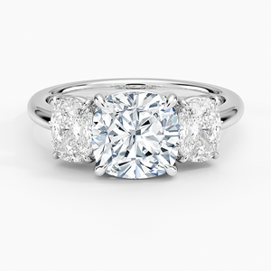Anillo BOJ 075 con Corte Cojín, Plata 925, Halo de Diamantes, Anillo Solitario con Piedra de 2ct, Color D, VVS1, Moissanita, Certificado GRA, Precio Bajo - Product Image 1