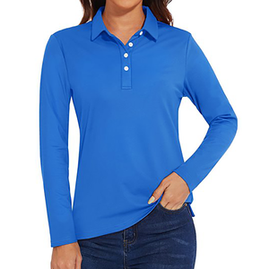 Polo de Punto de Manga Larga Color Coral Sólido para Mujer, Estilo Casual, Corte Regular - Product Image 6