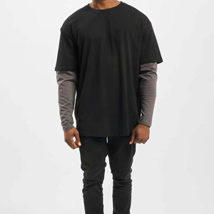 Camiseta urbana de doble capa personalizada, 260 g/m², algodón grueso, corte holgado con hombros caídos, estilo urbano para hombre. - Product Image 4