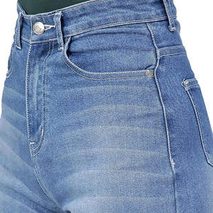 Pantalons en jean pour femmes de haute qualité, couleur bleue, style décontracté, pour tous les jours, jeans à jambes larges élégants pour femmes - Product Image 5
