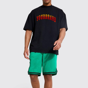 Ensemble 2 pièces streetwear de marque OEM, short oversize pour homme, couleur unie, 100 % coton, poids moyen, survêtement d'été, ensembles jumeaux - Product Image 5