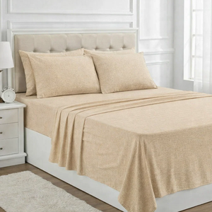 Ensemble de draps de lit de qualité supérieure en heather beige 2026 |   Tissu doux et respirant |   Finition d'hôtel de luxe |   Collection de literie élégante pour lit queen size - Product Image 1