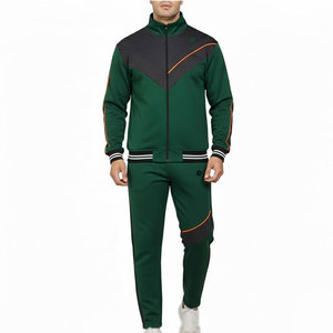 Survêtements de haute qualité personnalisés avec logo, respirants, à séchage rapide, en polyester/coton, col montant, fermeture éclair, pour hommes - Product Image 1