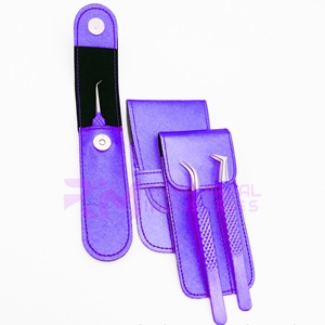 Pince à cils RMI Wholesale, nouvelle couleur violette, pour volume, avec pointe en fibre argentée, emballage personnalisé, pour extensions de cils - Product Image 3