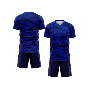Custom Sublimated Printed <b>Soccer</b> Jersey Shorts Set V-neck 100% Polyester Moisture Wicking Elastic Waist Unisex Adult Team Kit - Product Image 4