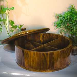 Caja de Almacenamiento Cuadrada de Madera Pulida Hecha a Mano con Compartimentos Divididos para Nueces, Frutos Secos, Decoración de Mesa, Artesanía - Product Image 3