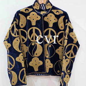 Women's Luxury Coat Hand Embroidered Uzbek Outerwear Handmade Velvet Suzani Eco-Friendly Suzani Velvet Winter <b>Boho</b> for Party - Product Image 1