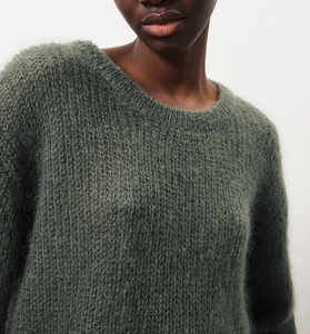 เสื้อสเวตเตอร์ไหมพรมขนฟูทรงหลวมสไตล์ลำลองสำหรับฤดูหนาว คอกลม สำหรับผู้หญิง - Product Image 4