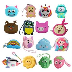 Novelty Cartoon Bag Coin Purse With <b>Keychain</b> Silicone Cute Kids <b>Wallet</b> Gifts Custom Design Cultural Collectible Artifacts - Product Image 2
